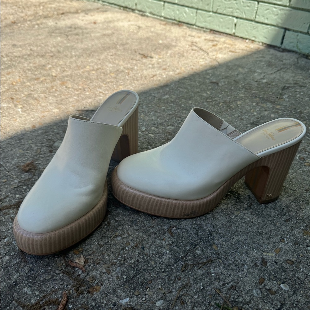 Women's Cream Platform Clogs